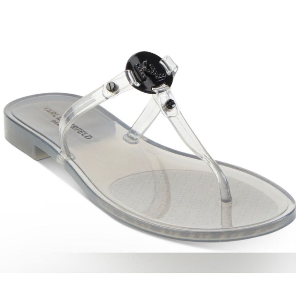 Karl Lagerfeld Wylda Clear Jellies in Smoke Size 11M Nwt